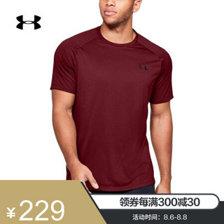 安德玛官方UA Tech男子运动短袖T恤Under Armour1345317 红色615 M