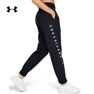 安德玛官方UA Woven Branded女子运动长裤Under Armour1351883 黑色001 L