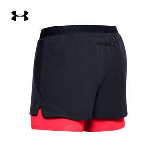 安德玛官方UA RUSH Run男子二合一运动跑步短裤Under Armour1355227 黑色001 XL