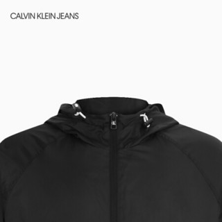 CK JEANS 2020秋冬款男装 时尚撞色拼接连帽单夹克J315676 BAE-黑色 S