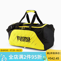 PUMA彪马男女健身包旅行包拉链拼色Logo印花76536 ULTRA YELLOW-Puma Black M