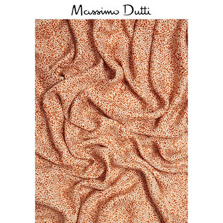 春夏折扣 Massimo Dutti 女士配件 羊毛和莫代尔面料细斑纹印花围巾 06313752712