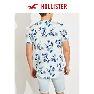 Hollister春季潮流弧形下摆碎花宽松休闲短袖T恤 男 259853-1