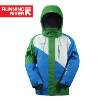 Running river奔流儿童冬季保暖滑雪服外套W4668A 绿色375 XL140