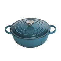 LE CREUSET 酷彩 铸铁圆形汤锅 26cm 蓝绿色