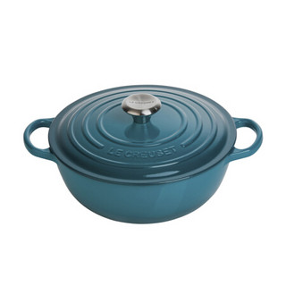 LE CREUSET 酷彩 铸铁圆形汤锅 26cm 蓝绿色