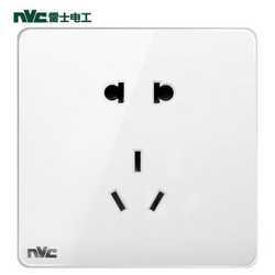 NVC 雷士电工 雷士照明 雷士 NVC 雷士照明 雷士 NVC）开关插座 五孔插座86型10A 正5孔 二三插暗装墙壁开关面板