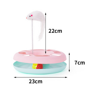 乐优派 猫转盘 甜甜圈轨道球猫咪玩具逗猫棒老鼠玩具