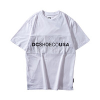 DCSHOECOUSA 男士春夏吸汗透气T恤运动休闲短袖衫5226J928 白色-WBB0 XL