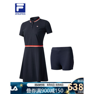 FILA 斐乐官方女子连衣裙 2020夏季新款时尚休闲运动裙网球裙女裙 RD宝蓝-NV 170/88A/L