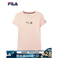 FILA 斐乐官方 女子短袖T恤2020夏新款商务休闲简约舒适透气运动T 克里奥尔粉-PK 170/88A/L