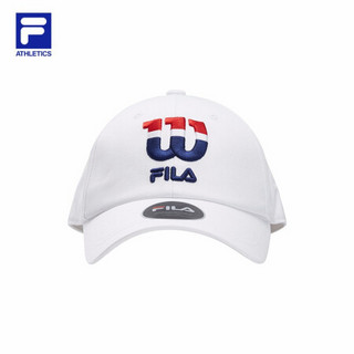 FILA × Wilson 斐乐情侣棒球帽 2020秋季新款休闲时尚街头棒球帽 玉石白-WT XS