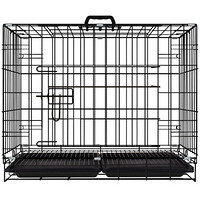 移动端、京东百亿补贴：憨憨宠 狗笼猫笼 狗笼子小型犬带厕所幼犬折叠便携猫笼子宠物笼具兔笼 黑色 前出盘狗丝笼 70