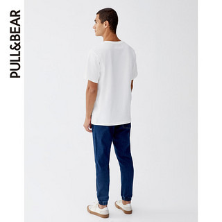 PULL&BEAR 2020春夏裤子男宽松弹性裤腰牛仔裤运动裤潮流09685780 38 深蓝色