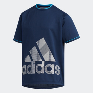 阿迪达斯官方 adidas B TR TEE1  BIG 大童训练短袖上衣DU9754 学院藏青蓝 164CM