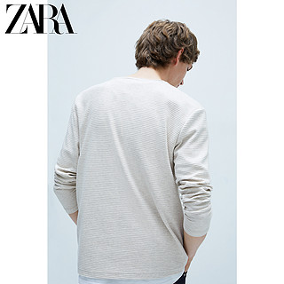 ZARA【打折】 男装 纹理长袖 T 恤 02344400075 XL (185/104A) 裸色 / 米色