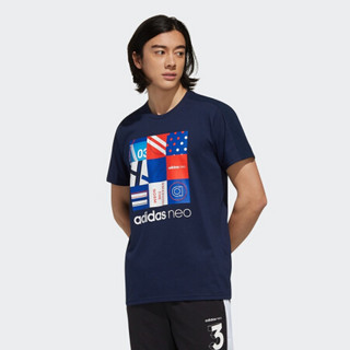 阿迪达斯官方 adidas neo M CS BTH TEE SS 男子短袖上衣EJ7070 学院藏青蓝/白 A/M(175/96A)