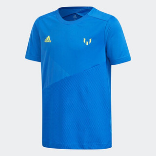 阿迪达斯官网 adidas YB M TEE 大童装训练运动短袖T恤DV1321 蓝/亮黄荧光 128CM