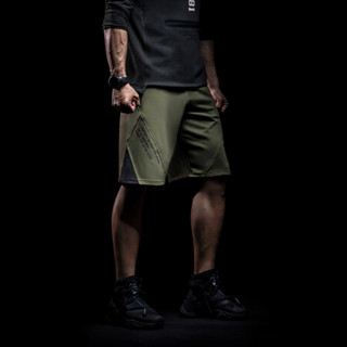 MSGD运动短裤 男子健身训练宽松五分裤 Forest Green 深林绿 L(现货发售)