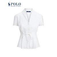 Ralph Lauren/拉夫劳伦女装 2020年夏季孔眼荷叶边女式衬衫21502 100-白色 2