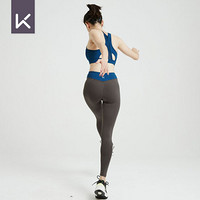 Keep女子撞色高腰紧身裤显瘦运动健身瑜伽裤女K180AW-055 藤木绿 L