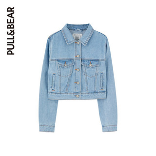 PULL&BEAR 女士短外套纯棉休闲牛仔外套女2020夏季新款 05710336 S 蓝色