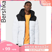 Bershka男士 秋冬潮流宽松面包服拼色加厚棉衣外套 06397086250