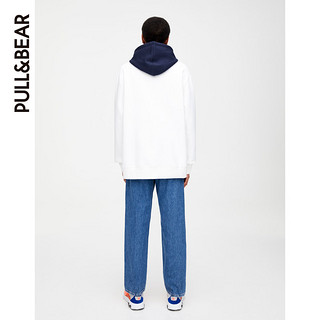 PULL&BEAR 卫衣男连帽基本款刺绣标志运动衫夏款 09596516 S 白色