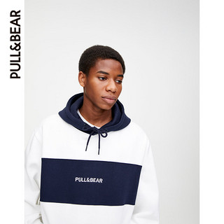 PULL&BEAR 卫衣男连帽基本款刺绣标志运动衫夏款 09596516 S 白色