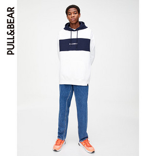 PULL&BEAR 卫衣男连帽基本款刺绣标志运动衫夏款 09596516 S 白色