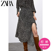 ZARA【打折】女装 叠层装饰印花裙 09878063093 M (170/70A) 黑色 / 裸色