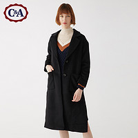 西雅衣家 C&Amp;A中长款直筒羊毛呢大衣女士冬季复古外套上衣厚CA200210713-H0