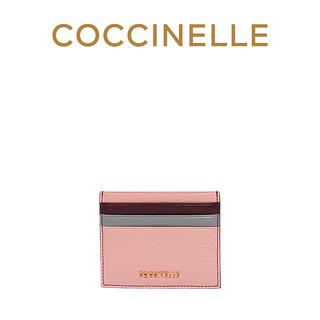 新品COCCINELLE/可奇奈尔女士牛皮拼色彩色多卡位卡包钱包零钱包