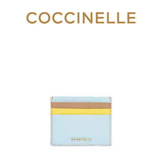 新品COCCINELLE/可奇奈尔女士牛皮拼色彩色多卡位卡包钱包零钱包