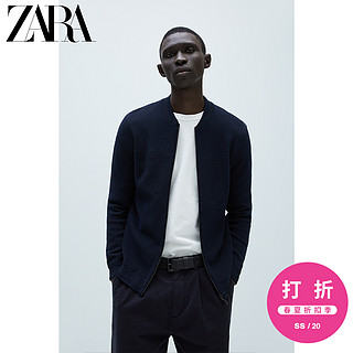 ZARA【打折】 男装 拉链饰纹理开衫毛衣 00458402401