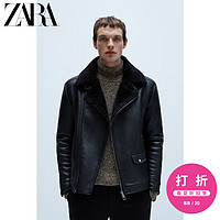 ZARA【打折】 男装 双面机车款夹克外套 00706412800 L (180/100A) 黑色
