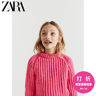 ZARA【打折】 童装女童  针织衫 03597600640 荧光粉红色 8-9 岁 (130 cm)