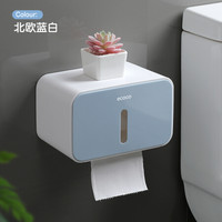 意可可（ecoco）卫生间纸巾盒厕纸置物架厕所家用免打孔创意防水抽纸卷纸筒 北欧蓝