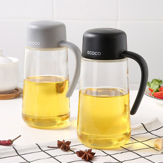 意可可 ecoco自动开合油壶防漏玻璃油瓶油罐醋酱油瓶厨房用品家用大容量装油瓶 北欧灰-小号（600ml）