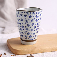 竹木本记日式手绘釉下彩马克杯陶瓷杯具家用水杯套装办公室水杯咖啡杯 樱花