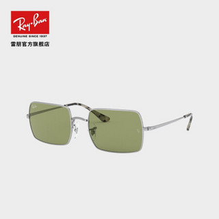 RayBan雷朋2020春季太阳镜男女款时尚气质方形墨镜0RB1969 91974E银色镜框翠绿色镜片尺寸54 尺寸54