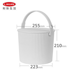 利快 万能桶Omnioutil多功能收纳桶日本进口带盖收纳篮家用户外储物凳凳子 白色 20L（盖310底275高335mm）