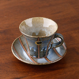 美浓烧（Mino Yaki） 日本原装进口茶杯日式咖啡杯碟套装家居饮茶杯马克杯下午茶水杯 岩清