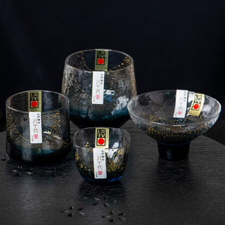 美浓烧（Mino Yaki） 日本进口八千代星空杯日式手工玻璃杯子家用创意水杯酒杯 个性斗笠杯