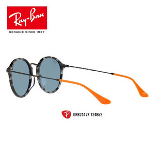 RayBan雷朋太阳镜男款时尚全框偏光开车驾驶司机镜0RB2447F可定制 124652黑白玳瑁色框偏光蓝色镜片 尺寸52