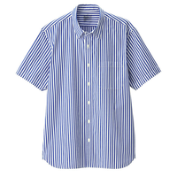 無印良品 無印良品 MUJI M9SC727 男士条纹短袖衬衫