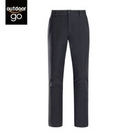 在外 软壳裤男女 秋冬季加绒加厚防风防水抓绒保暖冲锋登山裤 K9W1U8584 黑色 女 XXL