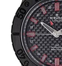 EDOX 依度 Class 1 GMT WorldTimer系列 93005-37N-NRO 男款机械表 43mm 黑色 黑色 橡胶