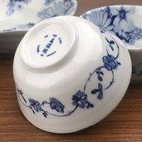 美浓烧 Mino Yaki） 日本原装进口 美浓烧陶瓷碗碟餐具套装 花祥瑞10头套装
