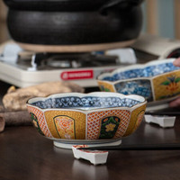 美浓烧 Mino Yaki）日本进口陶瓷碗 古伊万里宫廷风复古手工创意家用米饭碗6.5英寸饭碗 6.5英寸金彩七宝纹